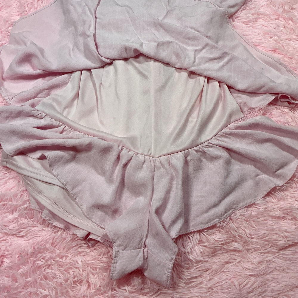 Altar'd State Soft Pink Ruffle Mini romper - Picture 6 of 8